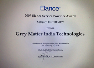 Elance Service Provider Award